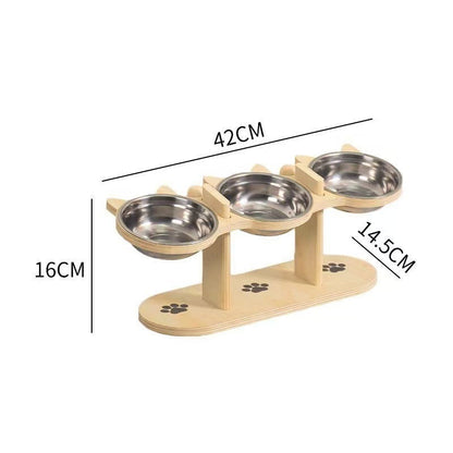🐕Anti-Slip Elevated 3-Bowl Pet Feeder