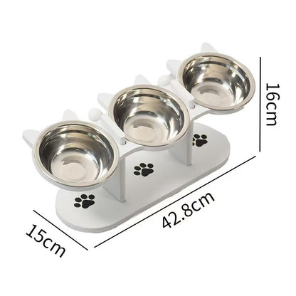 🐕Anti-Slip Elevated 3-Bowl Pet Feeder