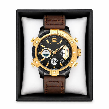🔥Multifunctional Dual Display 3ATM Waterproof Men's Quartz Sports Watch