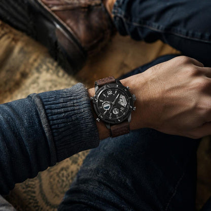 🔥Multifunctional Dual Display 3ATM Waterproof Men's Quartz Sports Watch
