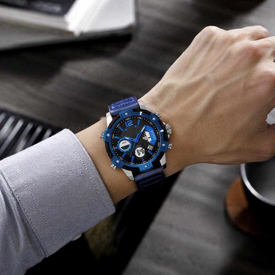 🔥Multifunctional Dual Display 3ATM Waterproof Men's Quartz Sports Watch