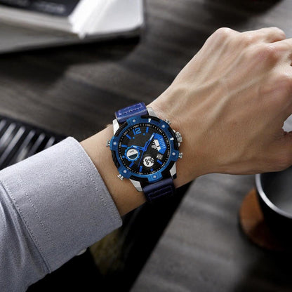 🔥Multifunctional Dual Display 3ATM Waterproof Men's Quartz Sports Watch
