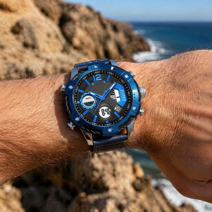 🔥Multifunctional Dual Display 3ATM Waterproof Men's Quartz Sports Watch
