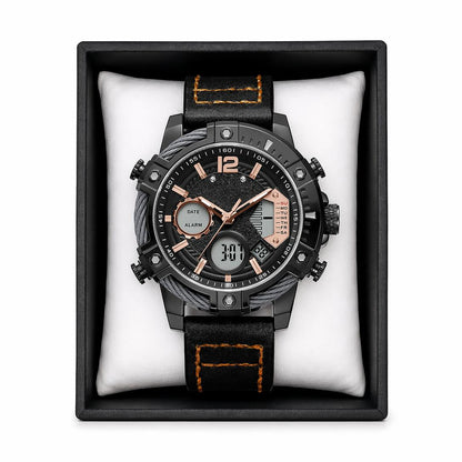 🔥Multifunctional Dual Display 3ATM Waterproof Men's Quartz Sports Watch