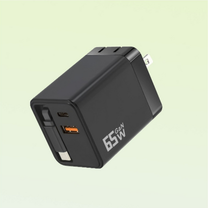 ⌛Only 1 Day Left Of This Offer⏳65W Fast Charging Phone Charger Block with Retractable 80cm Type-C Cable