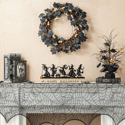 🎃Halloween Countdown Calendar – 31-Day Witch Silhouette Decor with Movable Pumpkin Marker