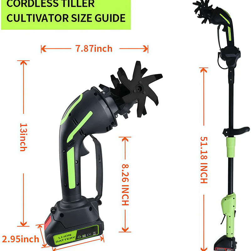 ✨Limited-Time Special Sale - Dailyard™ Multifunctional 2-in-1 Cordless Tiller & Cultivator with Telescopic Pole