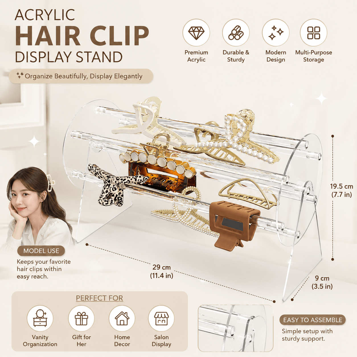 ✨Acrylic Hair Claw Holder Hair accessory storage rack