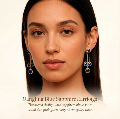 🪄Elegant Blue Zircon Diamond Tassel Earrings