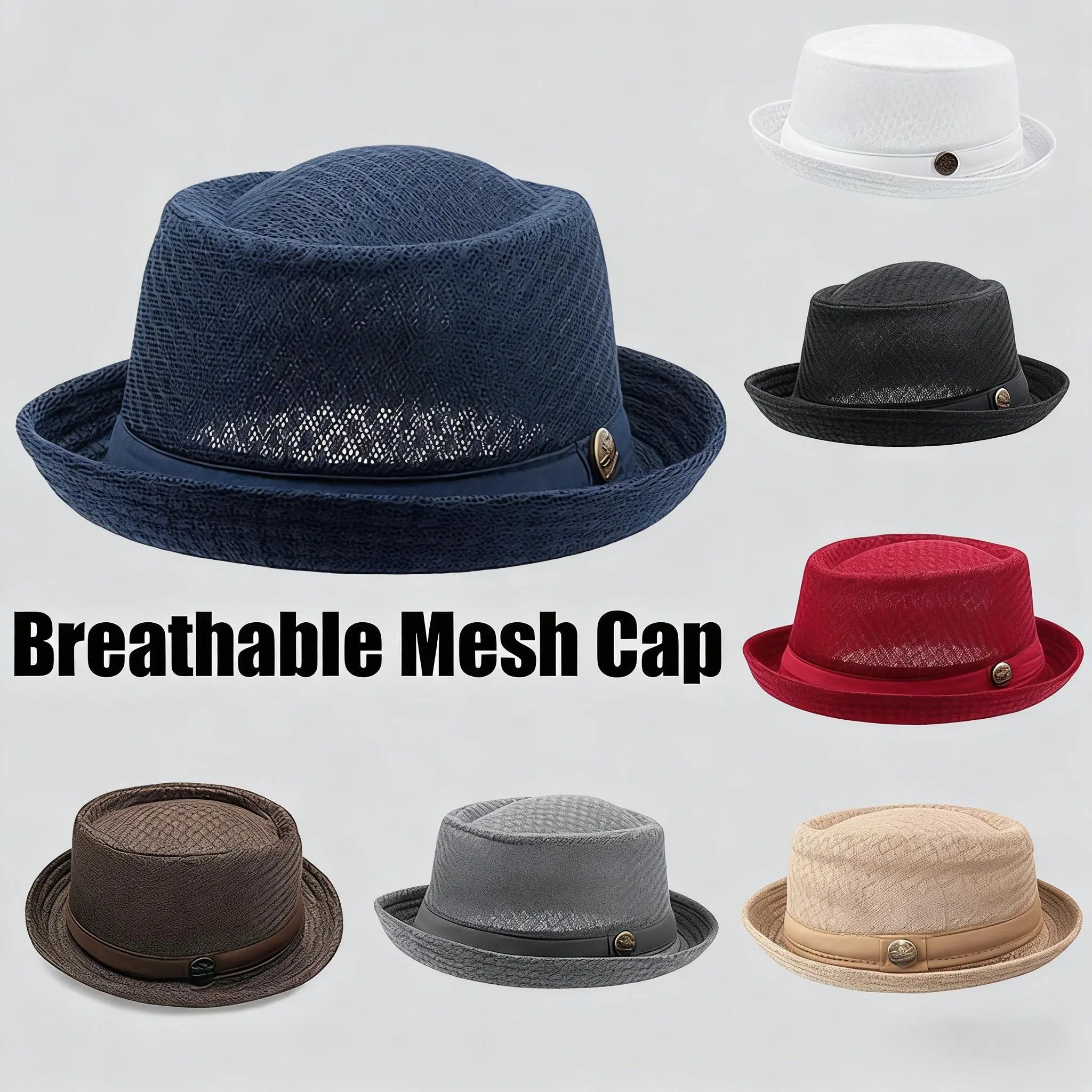 🧢Unisex Breathable Mesh Pork Pie Hat