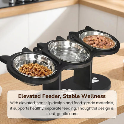 🐕Anti-Slip Elevated 3-Bowl Pet Feeder