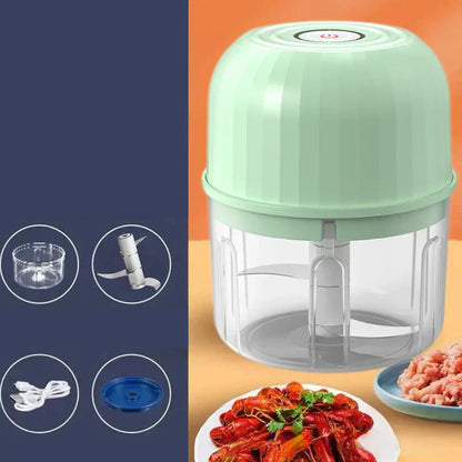 🏆Cordless Multifunctional Mini Electric Food Processor, Wireless Portable Kitchen Chopper for Minced Meat, Garlic & Baby Puree, Fast Food Prep Kitchen Helper