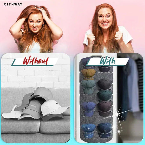 🥳2026 HOT SALE🥳🎩 40% OFF! Hanging Hat Rack with 14 Pockets – Keeps hats in shape, no creases. Space‑saving, easy to hang. Perfect for caps & sun hats! 🏠✨