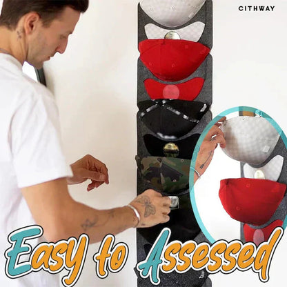 🥳2026 HOT SALE🥳🎩 40% OFF! Hanging Hat Rack with 14 Pockets – Keeps hats in shape, no creases. Space‑saving, easy to hang. Perfect for caps & sun hats! 🏠✨