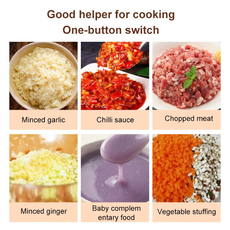 🏆Cordless Multifunctional Mini Electric Food Processor, Wireless Portable Kitchen Chopper for Minced Meat, Garlic & Baby Puree, Fast Food Prep Kitchen Helper