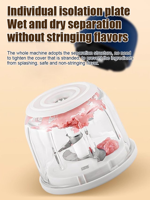 🏆Cordless Multifunctional Mini Electric Food Processor, Wireless Portable Kitchen Chopper for Minced Meat, Garlic & Baby Puree, Fast Food Prep Kitchen Helper