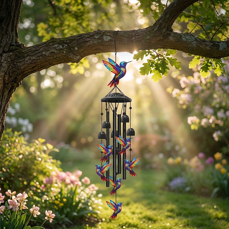 🎵 LIMITED-TIME 40% OFF! 💐 Vintage Metal Wind Chimes | Elegant Black Aluminium Garden Decor with Bird & Butterfly Accents for Patio & Porch🔔