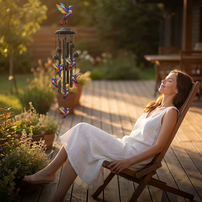 🎵 LIMITED-TIME 40% OFF! 💐 Vintage Metal Wind Chimes | Elegant Black Aluminium Garden Decor with Bird & Butterfly Accents for Patio & Porch🔔