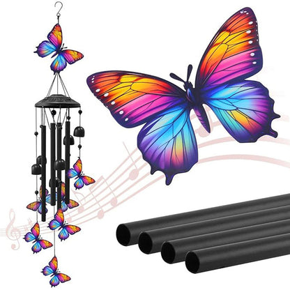 🎵 LIMITED-TIME 40% OFF! 💐 Vintage Metal Wind Chimes | Elegant Black Aluminium Garden Decor with Bird & Butterfly Accents for Patio & Porch🔔