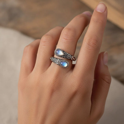 ⏳Limited-time 30% off⏰Vintage Adjustable Open Ring with Teardrop Glowing Zircon💧💍