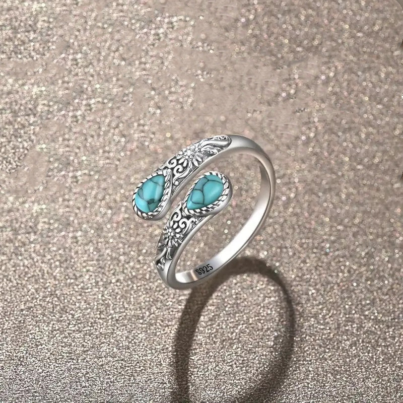 ⏳Limited-time 30% off⏰Vintage Adjustable Open Ring with Teardrop Glowing Zircon💧💍