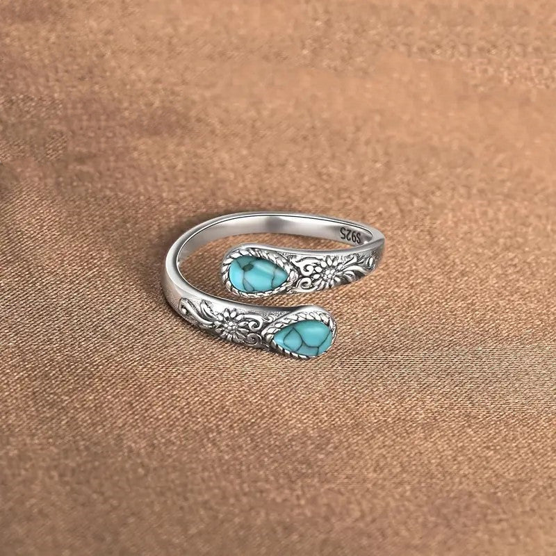 ⏳Limited-time 30% off⏰Vintage Adjustable Open Ring with Teardrop Glowing Zircon💧💍