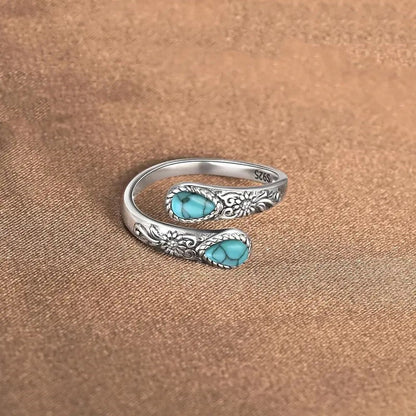 ⏳Limited-time 30% off⏰Vintage Adjustable Open Ring with Teardrop Glowing Zircon💧💍