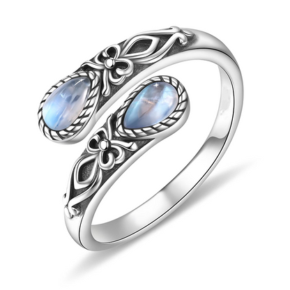 ⏳Limited-time 30% off⏰Vintage Adjustable Open Ring with Teardrop Glowing Zircon💧💍
