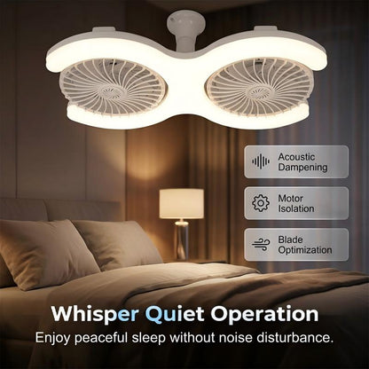 💡 LIMITED-TIME 30% OFF! 🌀 Dual-Head LED Ceiling Fan with Light – Super Wind, Quiet, E27 Screw Install ✨