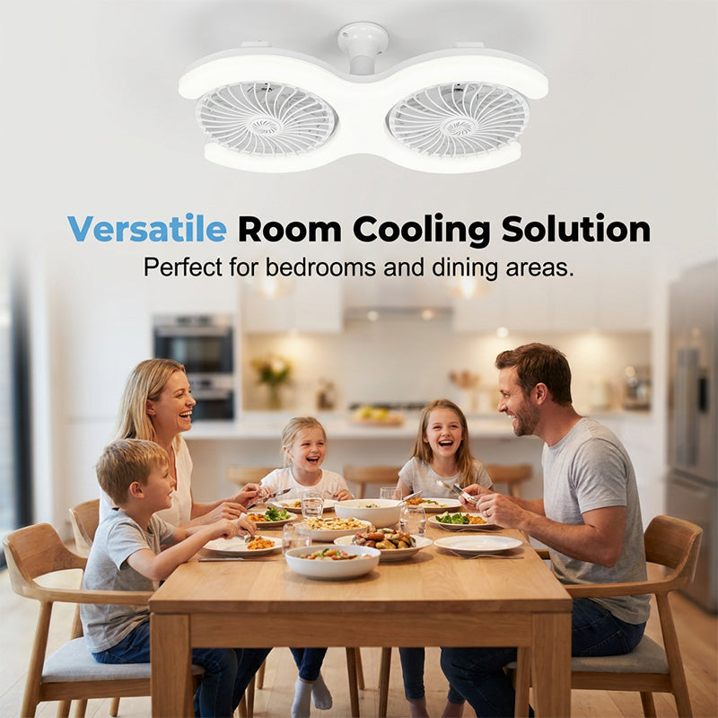 💡 LIMITED-TIME 30% OFF! 🌀 Dual-Head LED Ceiling Fan with Light – Super Wind, Quiet, E27 Screw Install ✨