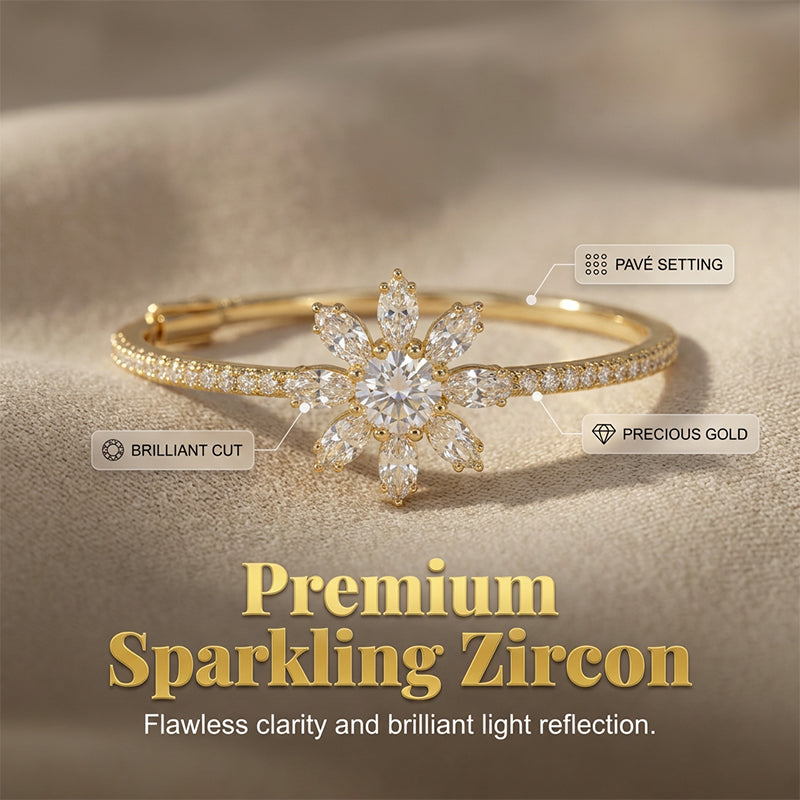 📢📢39% OFF !! ⏰Elegant Snowflake Zircon Hoop Earrings
