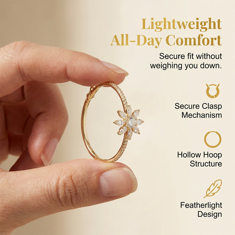 📢📢39% OFF !! ⏰Elegant Snowflake Zircon Hoop Earrings
