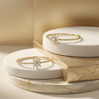 📢📢39% OFF !! ⏰Elegant Snowflake Zircon Hoop Earrings